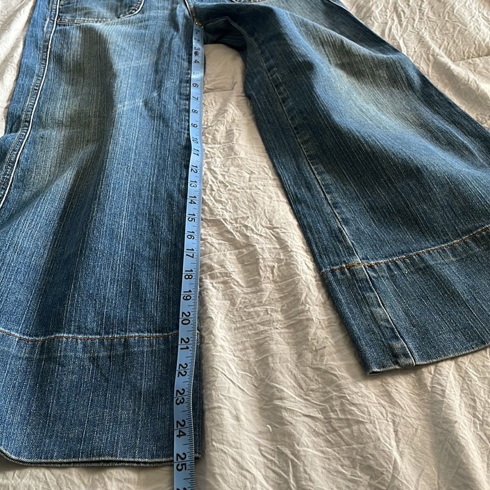 Hint Jeans Vintage Wide Leg Cropped Flare Denim Medium Wash Size 3 - Picture 13 of 14
